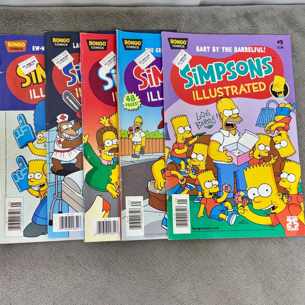 2012 - 2014 Simpsons Illustrated Bongo Comics Lot of 5: 1, 5, 6, 8, 9 Newsstand